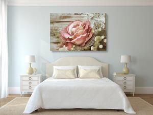 Obraz ružová vintage ruža - 60x40