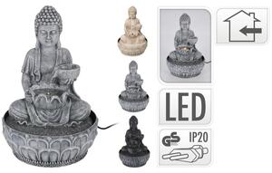 Fontána izbová s LED osvetlením 29 cm Budha béžová