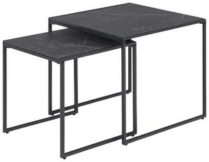 SADA ZASÚVACÍCH STOLÍKOV, čierna, kov, kompozitné drevo, 50/50/45 cm MID.YOU - Stolíky do obývačky