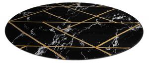 Koberec okrúhly EMERALD exkluzívne 2000 glamour, štýlový mramor, geometrický čierna / zlato