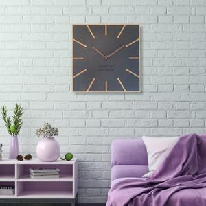 Štýlové hranaté hodiny antracitovej farby v kombinácii s prírodnou Čierna