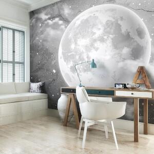 Fototapeta - Mesiac na betóne - čierna a biela (152,5x104 cm)