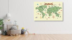 Obraz na korku originálna mapa sveta
