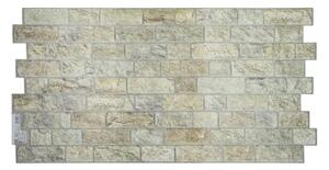 Obkladové panely 3D PVC TP10033024, cena za kus, rozmer 955 x 480 mm, ukladaný kameň sivo-béžový, GRACE