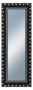 DANTIK - Zrkadlo v rámu, rozmer s rámom 50x140 cm z lišty ROKOKO čierna lesklá (2632)