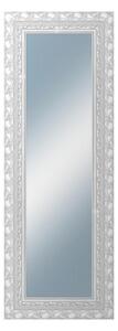 DANTIK - Zrkadlo v rámu, rozmer s rámom 50x140 cm z lišty ROKOKO strieborná hádzaná (2881)