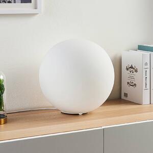 Stolná lampa Lindby Rhona, biela, opálové sklo, Ø 25 cm, E27, Biela / opálová, Obývacia izba / jedáleň, Sklo, Moderný, Stolová lampa