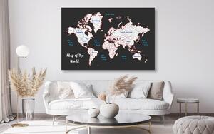 Obraz na korku jedinečná mapa sveta