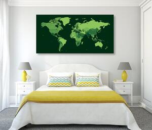 Obraz na korku detailná mapa sveta v zelenej farbe