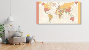 Obraz na korku podrobná mapa sveta