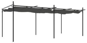 Pergola so zaťahovacou strechou antracitová 589x292x230 cm