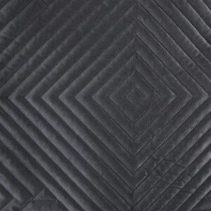 Luxusný čierny zamatový prehoz s geometrickými tvarmi Čierna
