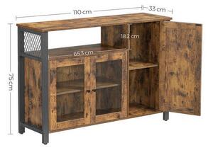 KOMODA, hnedá, čierna, 110/75/33 cm Boxxx - Komody, Online Only