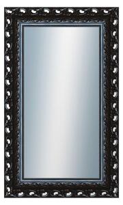 DANTIK - Zrkadlo v rámu, rozmer s rámom 60x100 cm z lišty ROKOKO čierna lesklá (2632)
