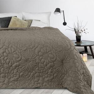 Béžový jednofarebný prehoz na posteľ s motívom kvetov Šírka: 220 cm | Dĺžka: 240cm