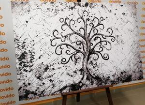 Obraz symbol stromu života v čiernobielom prevedení