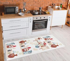 Protišmykový prateľný koberec ANDRE 1299 Do kuchyne - poličky, béžový
