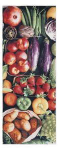 Protišmykový prateľný koberec ANDRE 1711 Do kuchyne - ovocie a zelenina, zelený