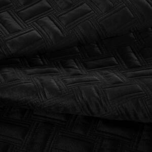 Čierny zamatový prehoz na posteľ v nadčasovom designe Čierna
