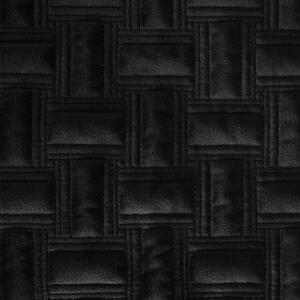 Čierny zamatový prehoz na posteľ v nadčasovom designe Čierna