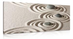Obraz Zen kamene v piesočnatých kruhoch