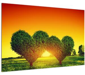 Obraz - Srdce v korunách stromov (90x60 cm)