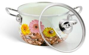 WELLHOX 7 dielna sada hrncov s čajníkom s nádherným kvetinovým motívom