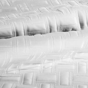 Brilantný snehovo biely zamatový prehoz na posteľ Biela