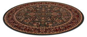 Vlnený koberec KASHQAI 4362 400 kruh, zeleno / bordový