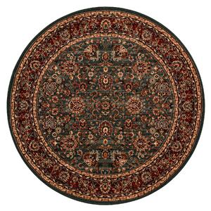 Vlnený koberec KASHQAI 4362 400 kruh, zeleno / bordový