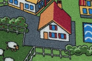 Protišmykový detský koberec REBEL ROADS 90 Mestečko, sivý