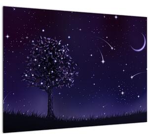 Obraz - Noc zachytená ilustrácou (70x50 cm)