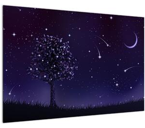 Obraz - Noc zachytená ilustrácou (90x60 cm)