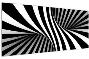Abstraktní obraz so zebrymi pruhmi (120x50 cm)