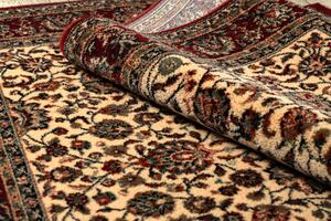 Vlnený koberec KASHQAI 4362 102 ornament béžovo / bordový
