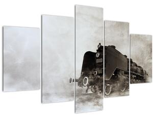 Obraz - Vlak v hmle (150x105 cm)