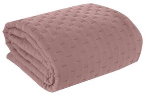 Jednofarebný ružový matný prehoz na posteľ Ružová