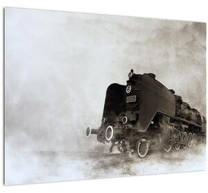 Obraz - Vlak v hmle (70x50 cm)