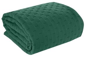 Zelený jednofarebný prehoz na posteľ s jemným vzorom Zelená