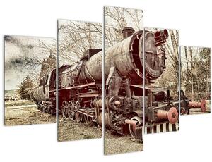 Historický obraz lokomotívy (150x105 cm)