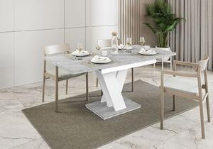 Rozkladací jedálenský stôl Master, biely/ stone