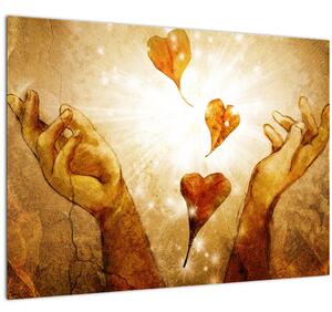 Obraz - Maľba rúk plných lásky (70x50 cm)