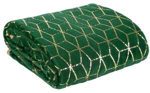 Originálny zelený prehoz na posteľ s dokonalým zlatým vzorom Zelená