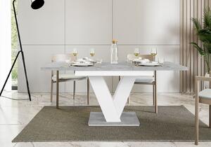 Rozkladací jedálenský stôl Master, biely/ stone