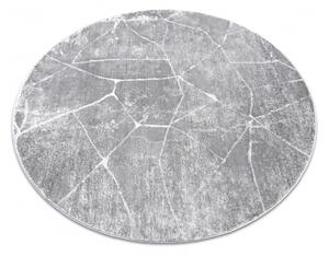 Moderný MEFE koberec okrúhly 2783 Mramor - Štrukturálny, dve vrstvy rúna sivá