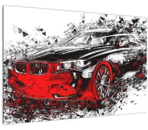 Obraz - Maľované auto v akcii (90x60 cm)