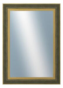 DANTIK - Zrkadlo v rámu, rozmer s rámom 50x70 cm z lišty ZVRATNÁ zelenozlatá plast (3070)