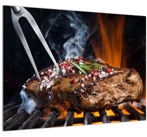 Obraz steaku na grile (70x50 cm)