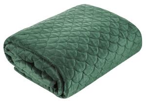 Smaragdovo zelený obojstranný prehoz na postel s prešívaním Zelená
