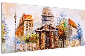 Obraz - Maľovaná mestská pamiatka (120x50 cm)